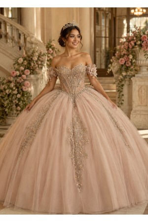 PQ1115<br/>Champagne Rose Quince Dress