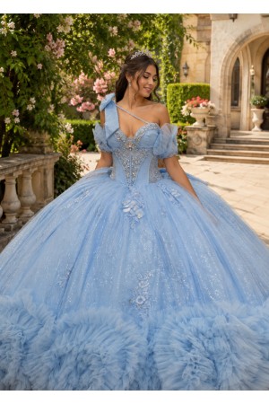 PQ1119-L<br/>Princess Quinceanera Ball Gown Pink & Blue
