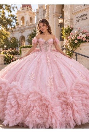 PQ1119<br/>Princess Quinceanera Ball Gown Pink & Blue